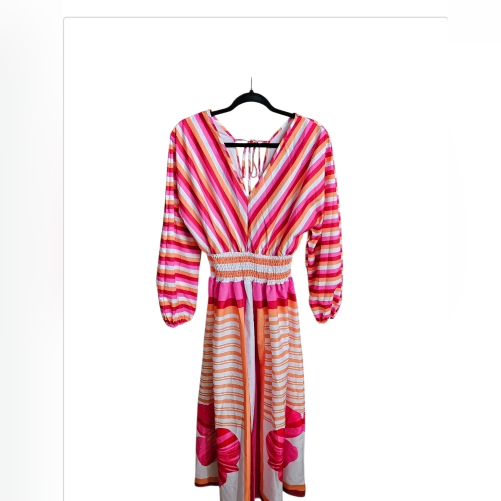 Striped Boho  Multicolor Maxi Dress - Picture 6 of 8